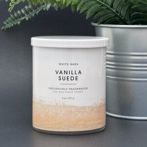 BBW Vanilla Suede White Barn Bath & Body Works Single Wick Candle